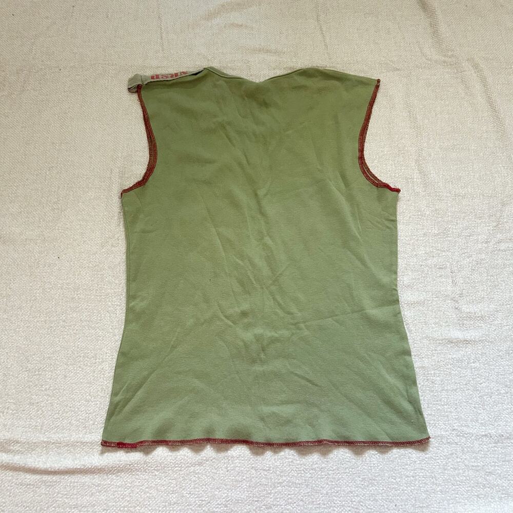 Green sleeveless t shirt tank top - Picture 6 of 10